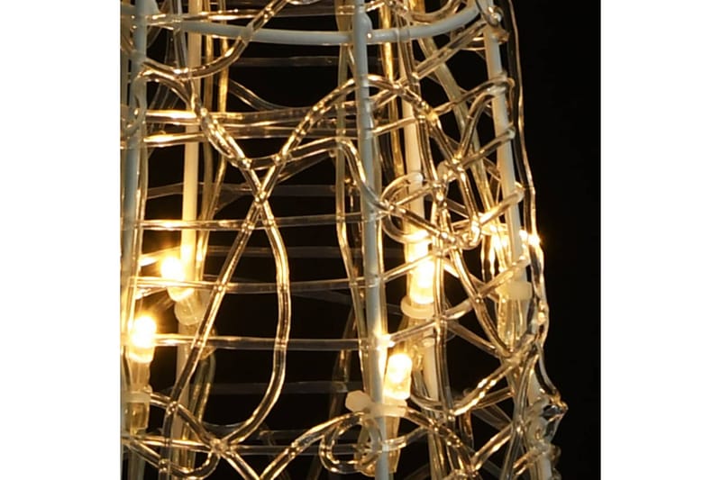 dekorativ LED-lyskegle 120 cm akryl varmt hvidt lys - Hvid - Julelys udendørs