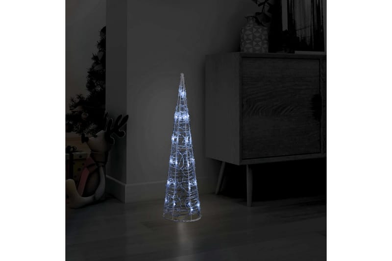 dekorativ LED-lyskegle 60 cm akryl koldt hvidt lys - Hvid - Julelys udendørs