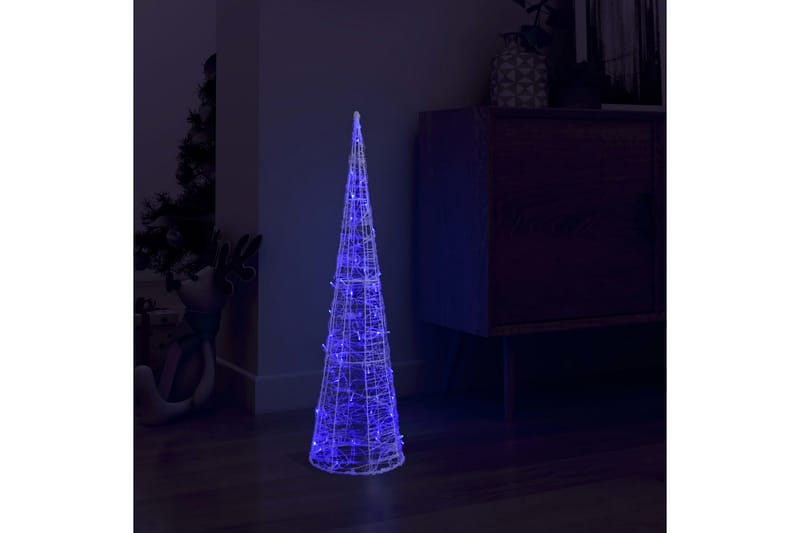 dekorativ LED-lyskegle 90 cm akryl blåt lys - Blå - Julelys udendørs