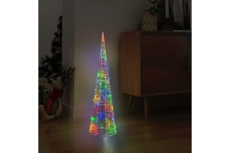 dekorativ LED-lyskegle 90 cm akryl flerfarvet lys - Flerfarvet - Julelys udendørs