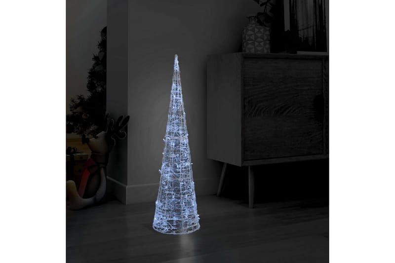 dekorativ LED-lyskegle 90 cm akryl koldt hvidt lys - Hvid - Julelys udendørs