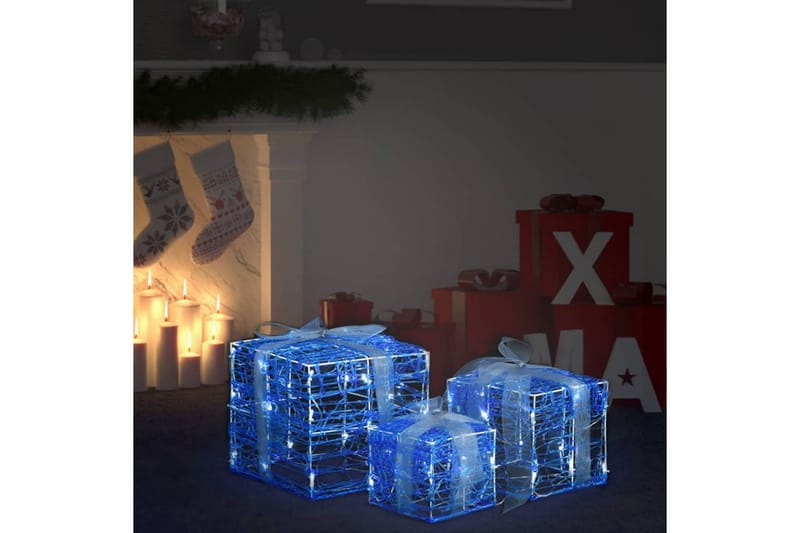 dekorative julegaver 3 stk. akryl kold hvid - Gul - Julelys udendørs