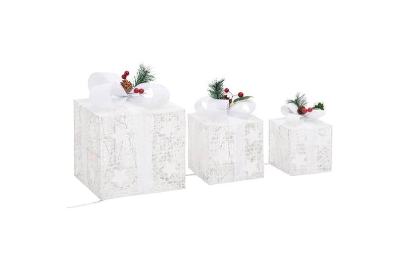 dekorative julegaver 3 stk. indendørs & udendørs sølvfarvet - Sølv - Belysning - Julebelysning - Julelys udendørs