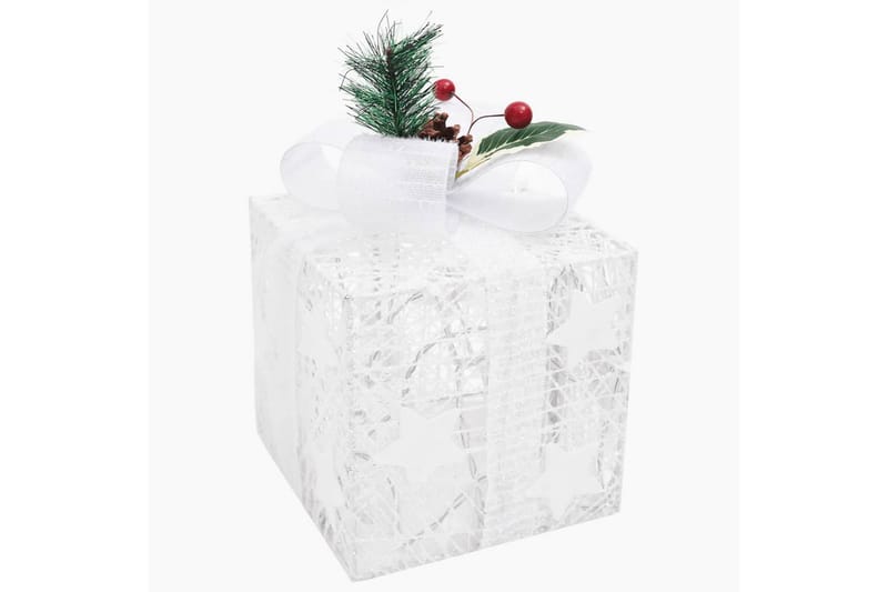 dekorative julegaver 3 stk. indendørs & udendørs sølvfarvet - Sølv - Julelys udendørs