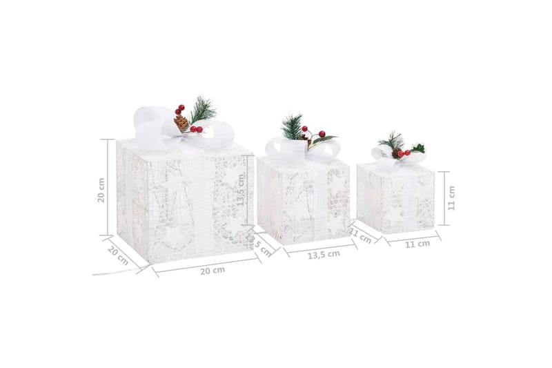 dekorative julegaver 3 stk. indendørs & udend�ørs sølvfarvet - Sølv - Julelys udendørs