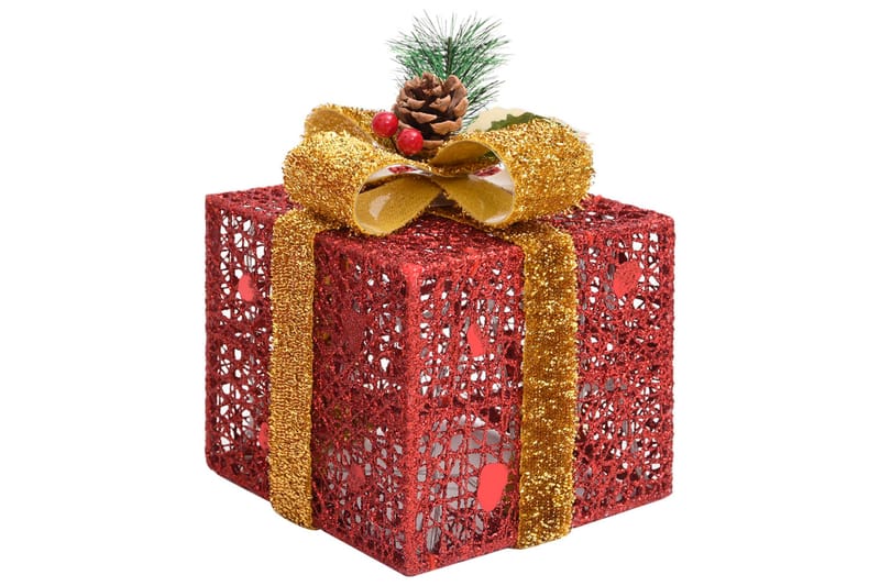 dekorative julegaver 3 stk. udendørs & indendørs rød - Rød - Julelys udendørs