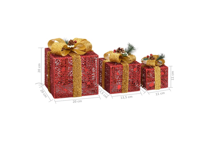 dekorative julegaver 3 stk. udendørs & indendørs rød - Rød - Belysning - Julebelysning - Julelys udendørs
