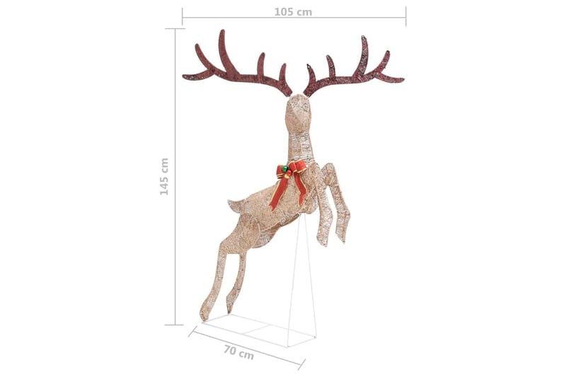 flyvende rensdyr 120 LED'er guldfarvet varmt hvidt lys - Guld - Julelys udendørs
