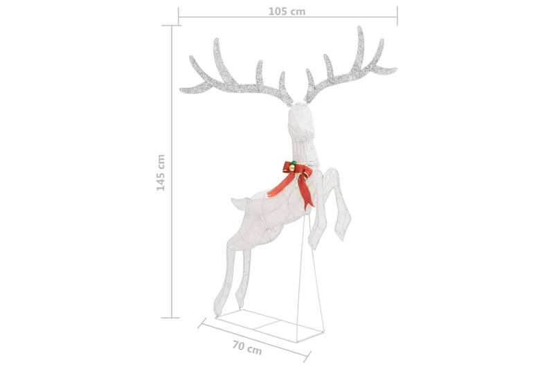 flyvende rensdyr 120 LED'er sølvfarvet koldt hvidt lys - Sølv - Julelys udendørs