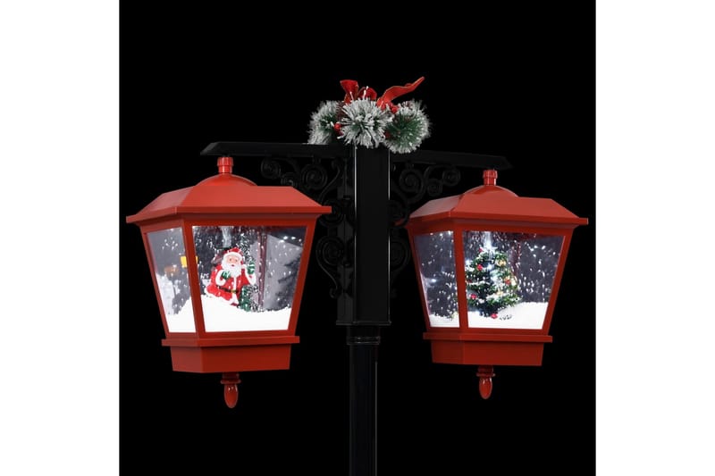 Julegadelampe Med Julemand 81x40x188 cm Pvc Sort Og Rød - Julelys udendørs