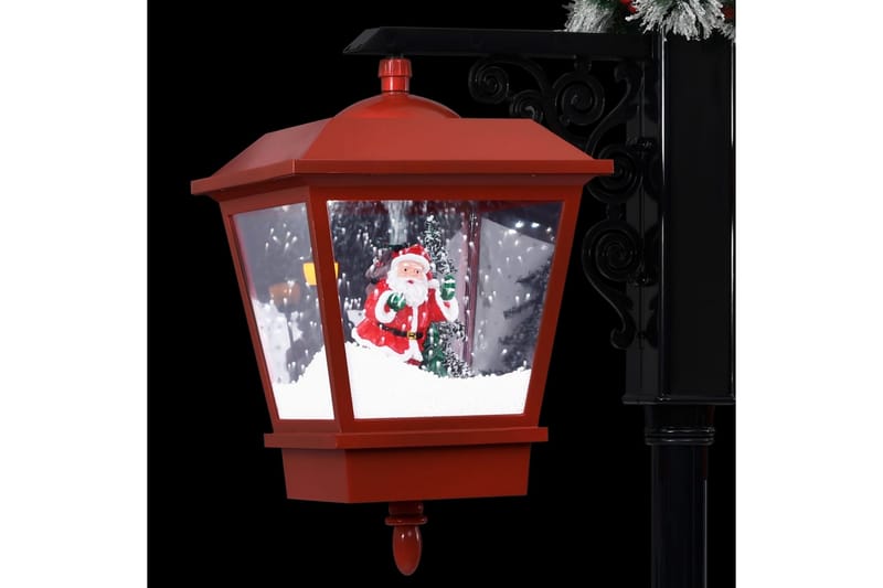 Julegadelampe Med Julemand 81x40x188 cm Pvc Sort Og Rød - Julelys udendørs