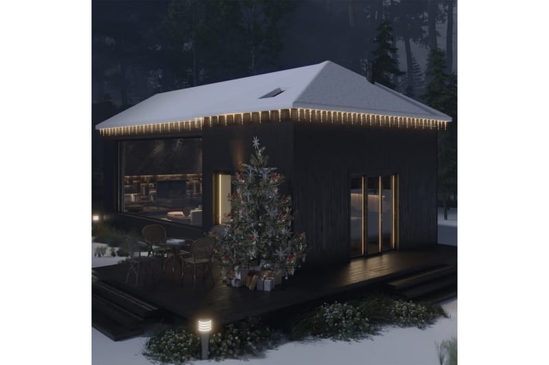 julekæde med 40 istapper og fjernbetjening akryl varm hvid - Julelys udendørs