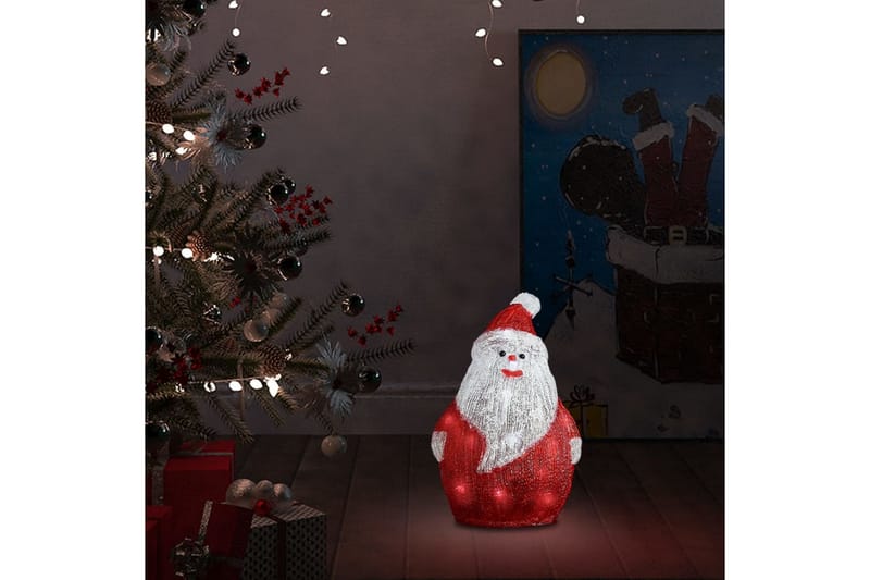 julemand med LED-lys 28 cm indendørs/udendørs akryl - Julelys udendørs