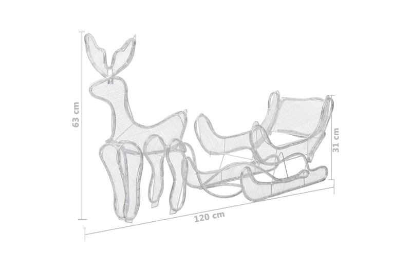 Juleopstilling Med Rensdyr Og Kane Trådnet 216 Led-Lys - Julelys udendørs