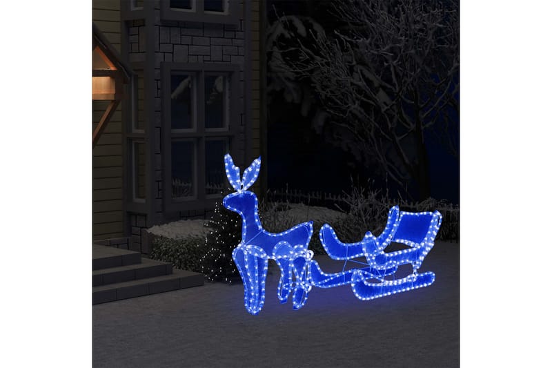 juleopstilling med rensdyr og kane trådnet 432 LED-lys - Julelys udendørs