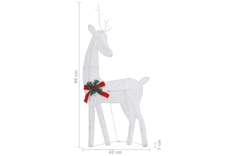 julerensdyr 3 stk. 270x7x90 cm trådnet kold hvid sølvfarvet - Hvid - Julelys udendørs