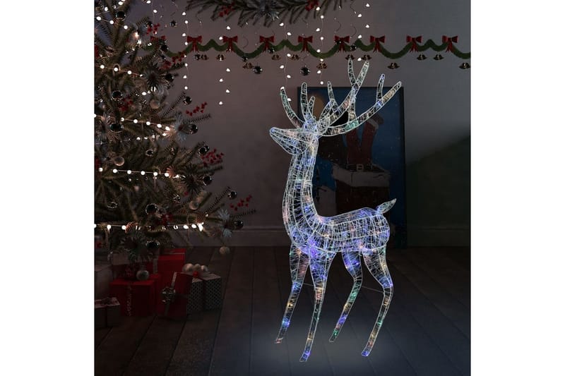julerensdyr med 250 LED-lys 180 cm akryl farverigt lys - Julelys udendørs