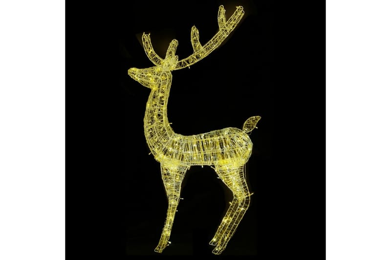 julerensdyr med 250 LED-lys 180 cm str. XXL akryl varm hvid - Julelys udendørs