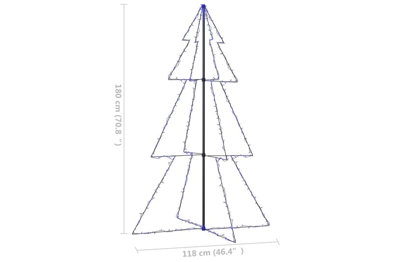 kegleformet juletræ 118x180 cm 240 LED'er indendørs/udendørs - Julelys udendørs