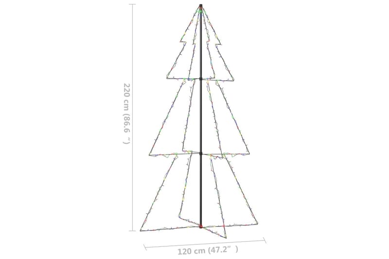 kegleformet juletræ 120x220 cm 300 LED'er inde/ude - Julelys udendørs