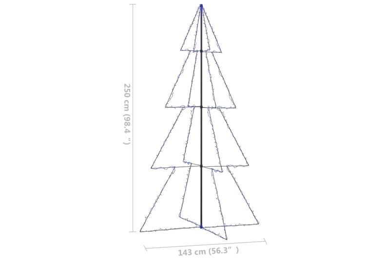 kegleformet juletræ 143x250 cm 360 LED-lys inde/ude - Julelys udendørs