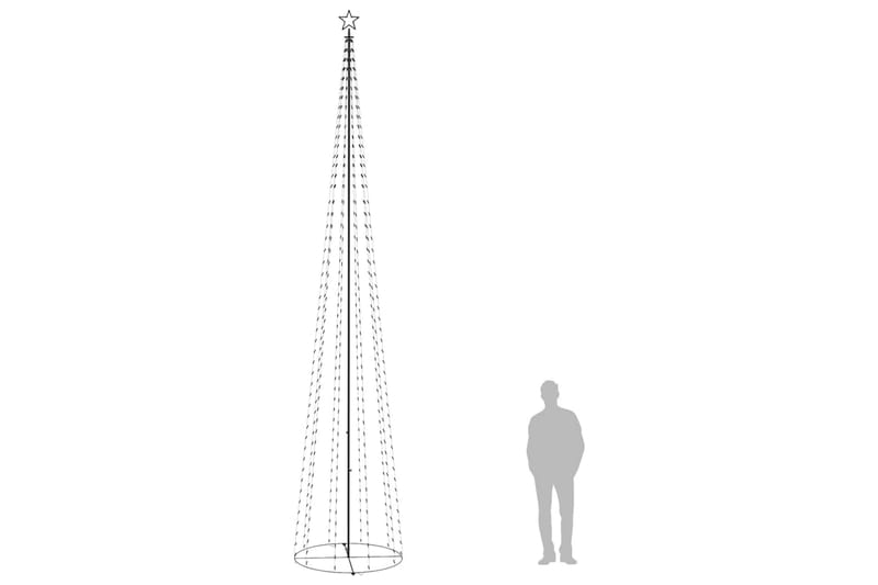 kegleformet juletræ 160x500 cm 752 LED'er koldt hvidt lys - Hvid - Julelys udendørs