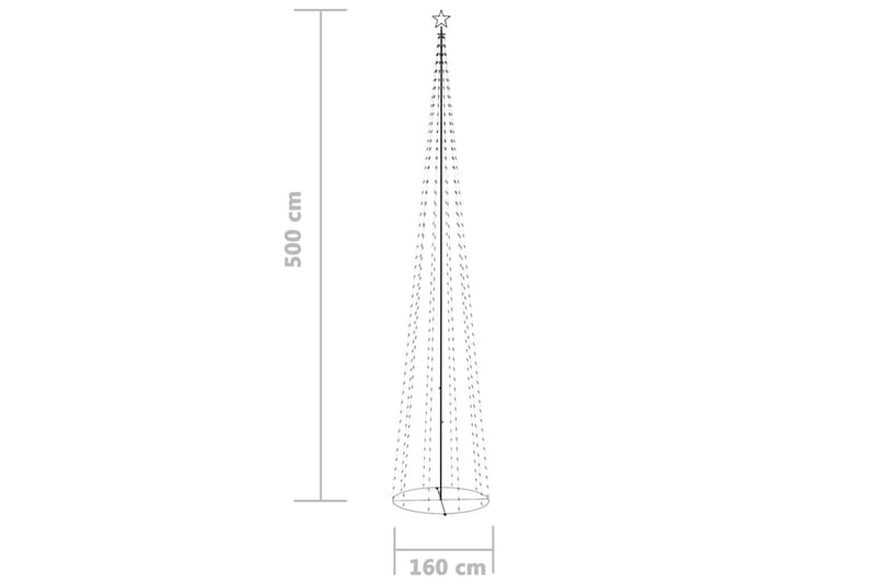 kegleformet juletræ 160x500 cm 752 LED'er koldt hvidt lys - Hvid - Julelys udendørs