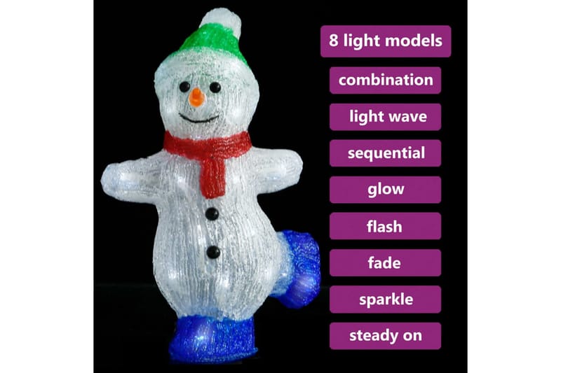 LED-julesnemand 30 cm indendørs/udendørs akryl - Julelys udendørs