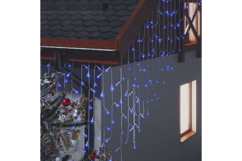 LED-lysgardin 10 m 400 LED'er 8 funktioner blåt lys - Julelys udendørs