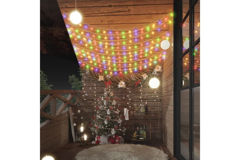 lyskæde 20 m 200 LED'er 8 funktioner farverigt lys - Julelys udendørs