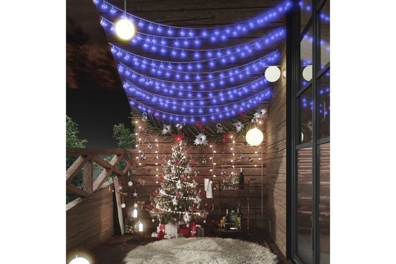 lyskæde 40 m 400 LED'er 8 funktioner blåt lys - Julelys udendørs