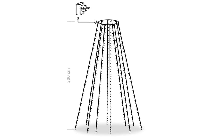 lyskæder til træ med 500 LED'er 500 cm inde/ude blå - Blå - Julelys udendørs