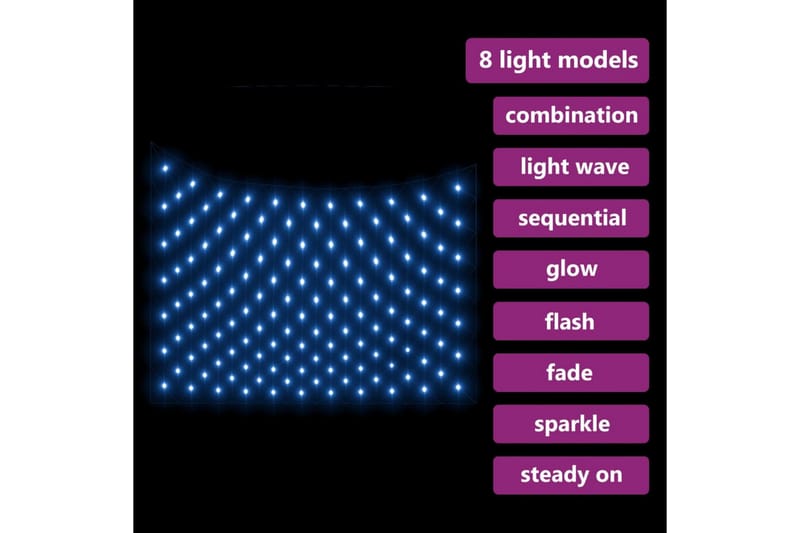 lysnet 4x4 m 544 LED'er inde/ude blåt lys - Blå - Belysning - Julebelysning - Julelys udendørs