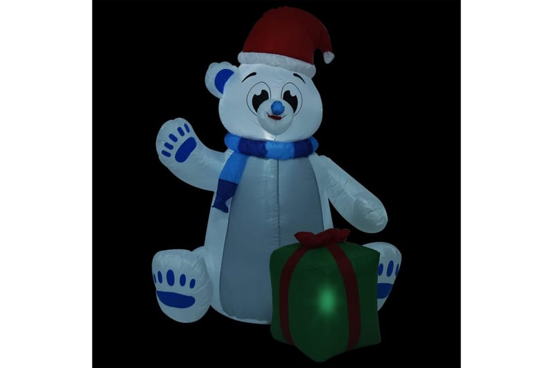 oppustelig isbjørn m. LED-lys 1,8 m juledekoration inde/ude - Flerfarvet - Julelys udendørs