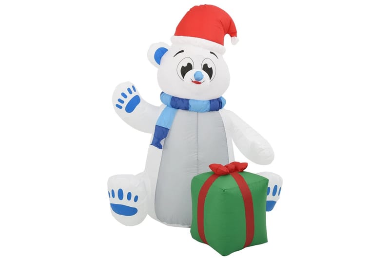 oppustelig isbjørn m. LED-lys 2,4 m juledekoration inde/ude - Flerfarvet - Julelys udendørs