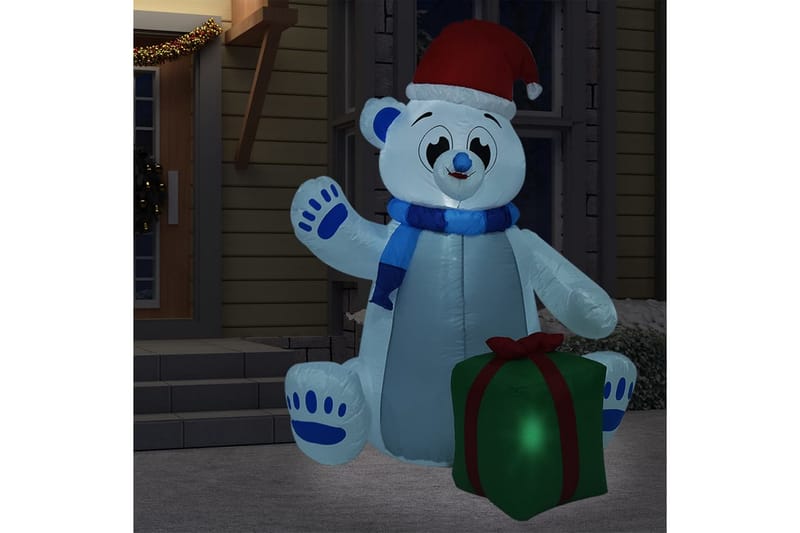 oppustelig isbjørn m. LED-lys 2,4 m juledekoration inde/ude - Flerfarvet - Julelys udendørs