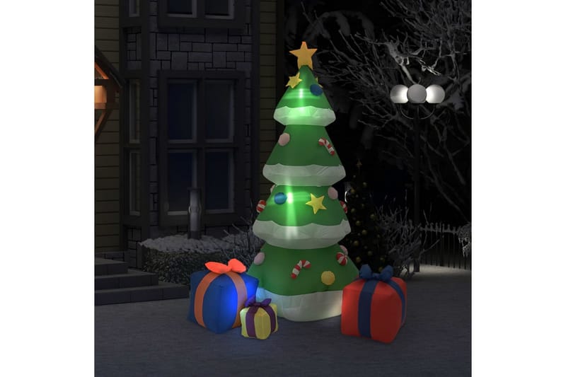 oppusteligt juletræ med LED-lys 240 cm indendørs/udendørs - Flerfarvet - Julelys udendørs