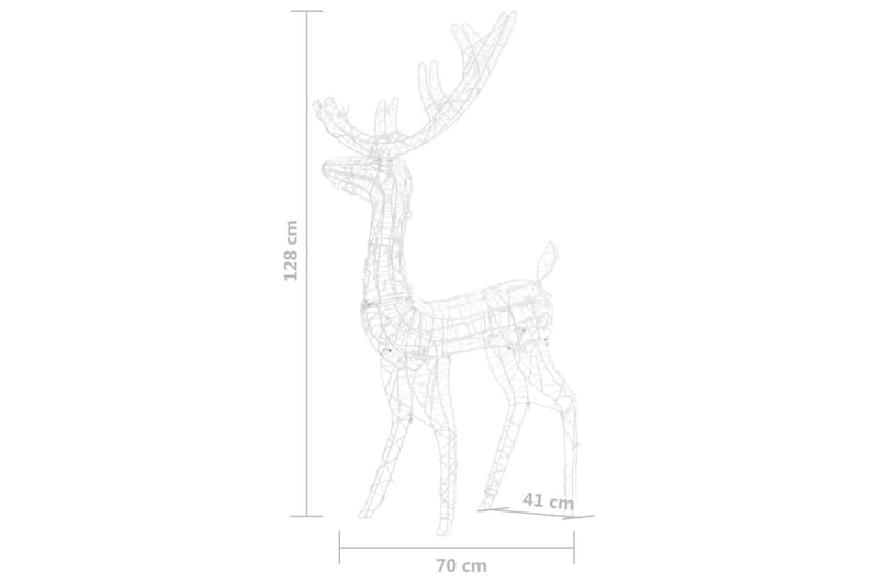 rensdyr 140 LED'er 128 cm akryl flerfarvet - Julelys udendørs