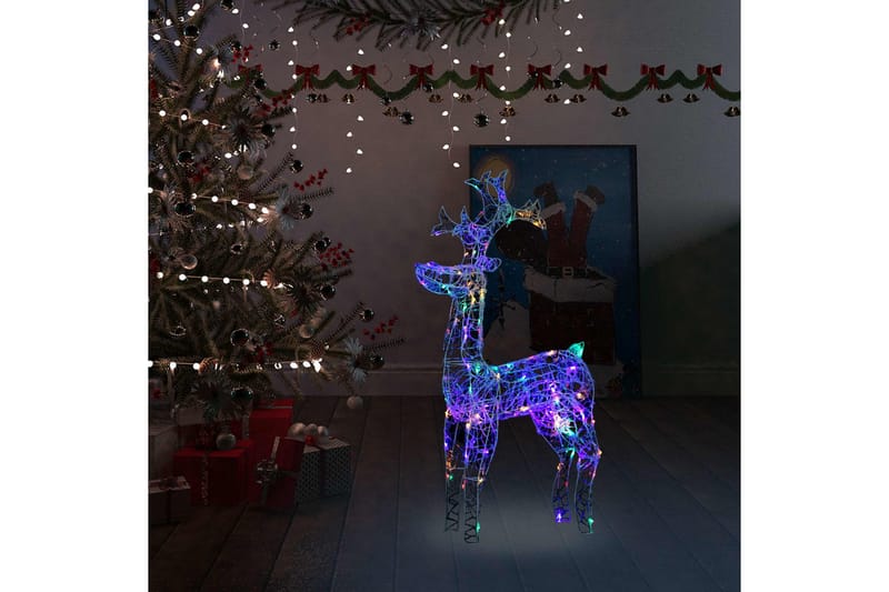 rensdyr juledekoration 90 LED'er 60x16x100 cm akryl - Julelys udendørs