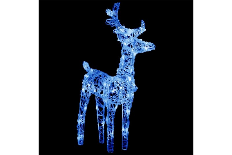rensdyr og kane juledekoration 160 LED'er 130 cm akryl - Blå - Julelys udendørs
