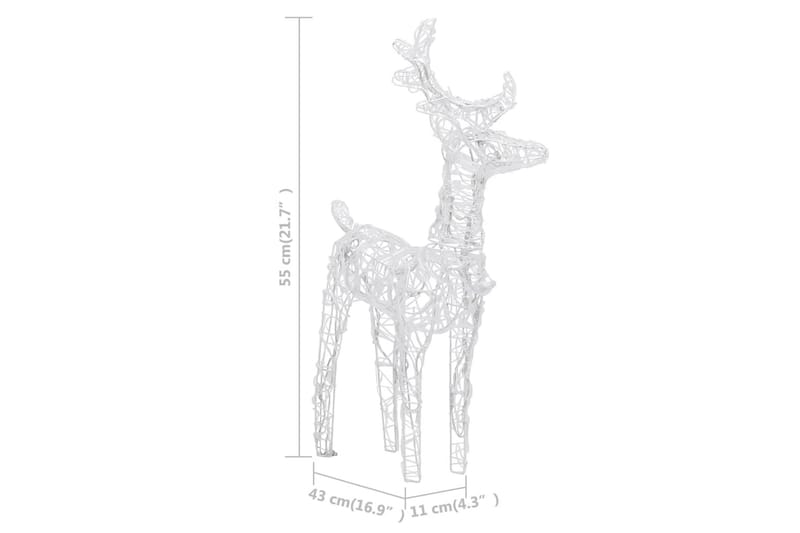 rensdyr og kane juledekoration 160 LED'er 130 cm akryl - Flerfarvet - Julelys udendørs