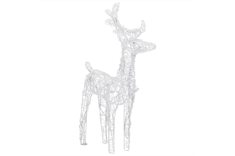 rensdyr og kane juledekoration 160 LED'er 130 cm akryl - Hvid - Julelys udendørs