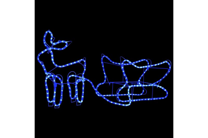 rensdyr og kane udendørs juledekoration 252 LED'er - Blå - Julelys udendørs