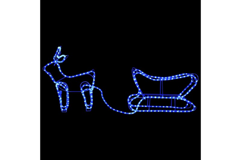 rensdyr og kane udendørs juledekoration 252 LED'er - Blå - Julelys udendørs