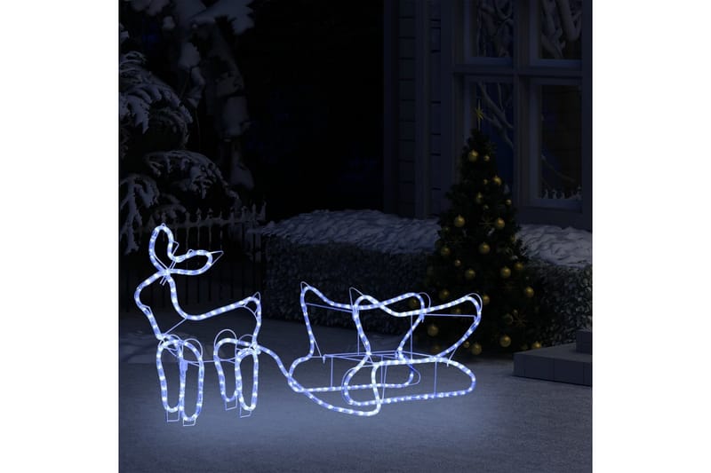 rensdyr og kane udendørs juledekoration 252 LED'er - Hvid - Julelys udendørs