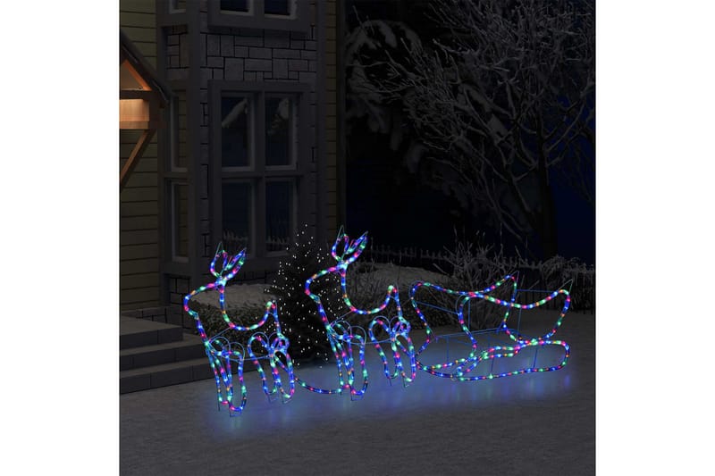 rensdyr og kane udendørs juledekoration 576 LED'er - Flerfarvet - Julelys udendørs