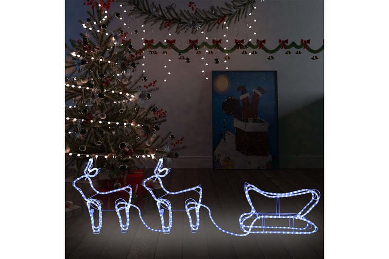 rensdyr og kane udendørs juledekoration 576 LED'er - Hvid - Julelys udendørs