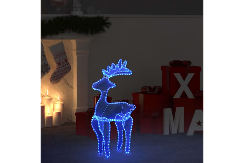 rensdyrdekoration 60x24x89 cm 306 LED'er trådnet - Blå - Belysning - Julebelysning - Julelys udendørs