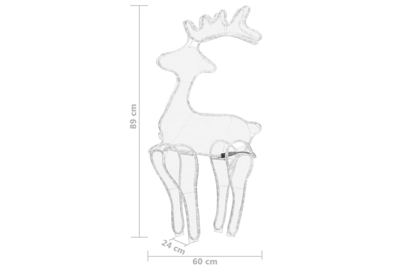 Rensdyrdekoration Med Trådnet 306 Led'Er 60x24x89 cm - Julelys udendørs