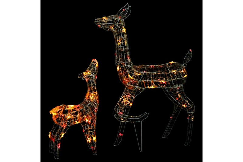 rensdyrfamilie juledekoration 160 LED'er akryl farverigt lys - Julelys udendørs